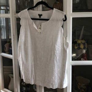 Talbots White Cotton Eyelet Top